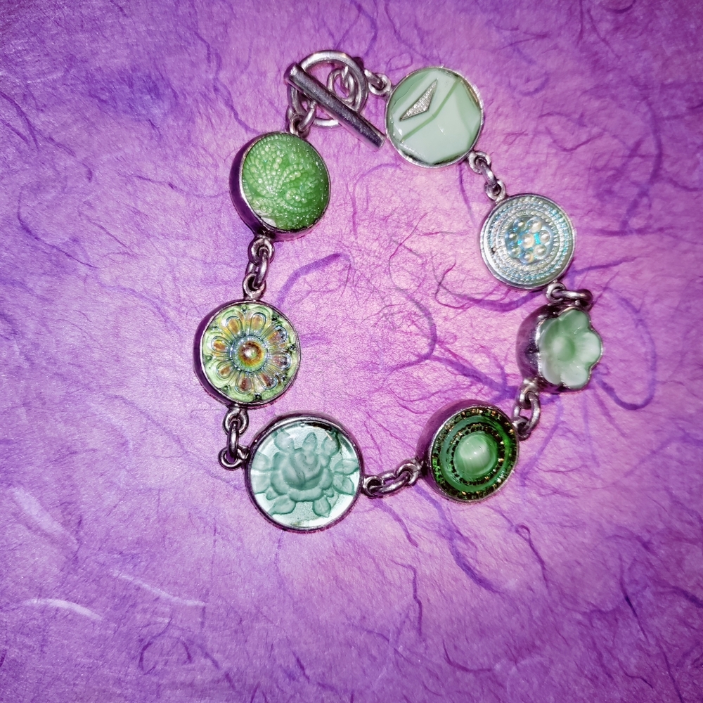 Women's sterling silver and teal bracelet